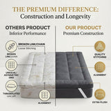 Elastic Band Mattress Topper Bundle with 2 Pillows & 4 Cushions