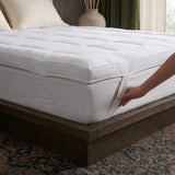 Elastic Band Mattress Topper Bundle with 2 Pillows & 4 Cushions