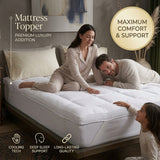 Elastic Band Mattress Topper Bundle with 2 Pillows & 4 Cushions