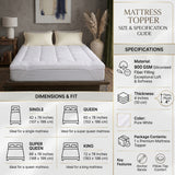 Elastic Band Mattress Topper Bundle with 2 Pillows & 4 Cushions