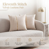 Velvet Cushion Pair – 16 x 16 Inches