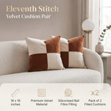 Velvet Cushion Pair – 16 x 16 Inches