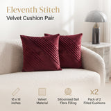 Velvet Cushion Pair – 16 x 16 Inches