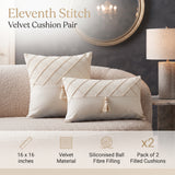 Velvet Cushion Pair – 16 x 16 Inches