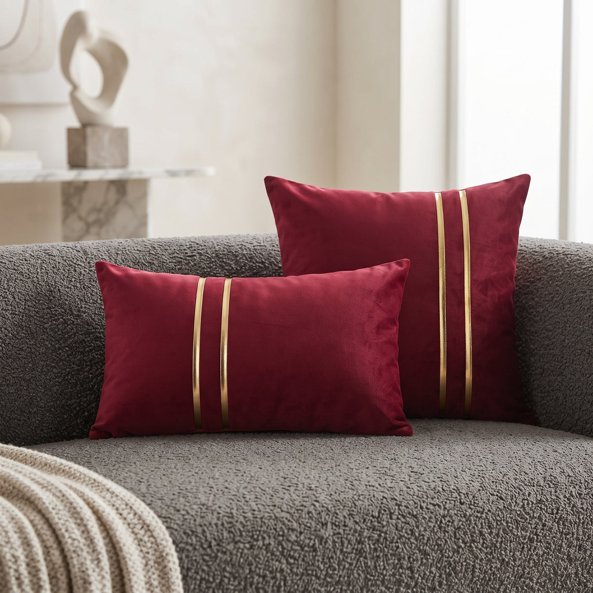 Velvet Cushion Pair – 16 x 16 Inches