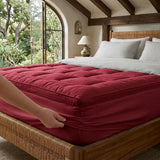 Fitted Mattress Topper - Maroon (3)