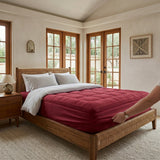 Fitted Mattress Topper - Maroon (8)