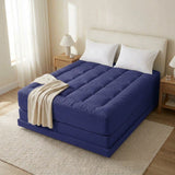 Fitted Mattress Topper - Navy Blue (1)