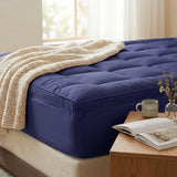 Fitted Mattress Topper - Navy Blue (2)