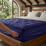 Fitted Mattress Topper - Navy Blue (3)